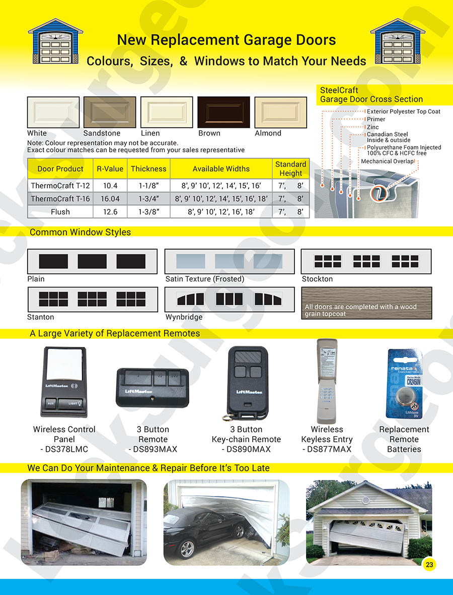 Lock Surgeon and Door Surgeon supply and install new replacement garage door and overhead doors.