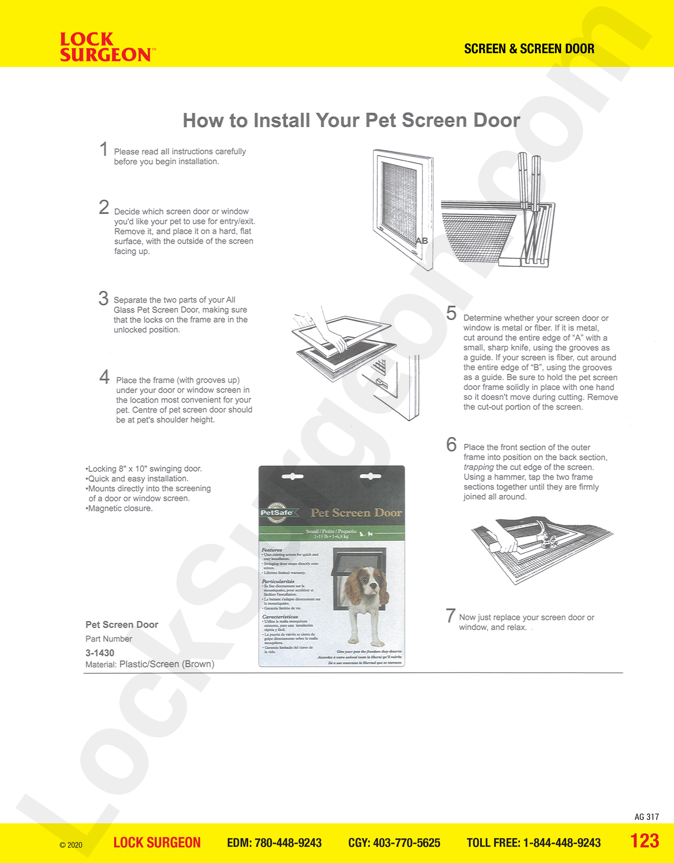 Cochrane Screen and Screen Door pet screen door