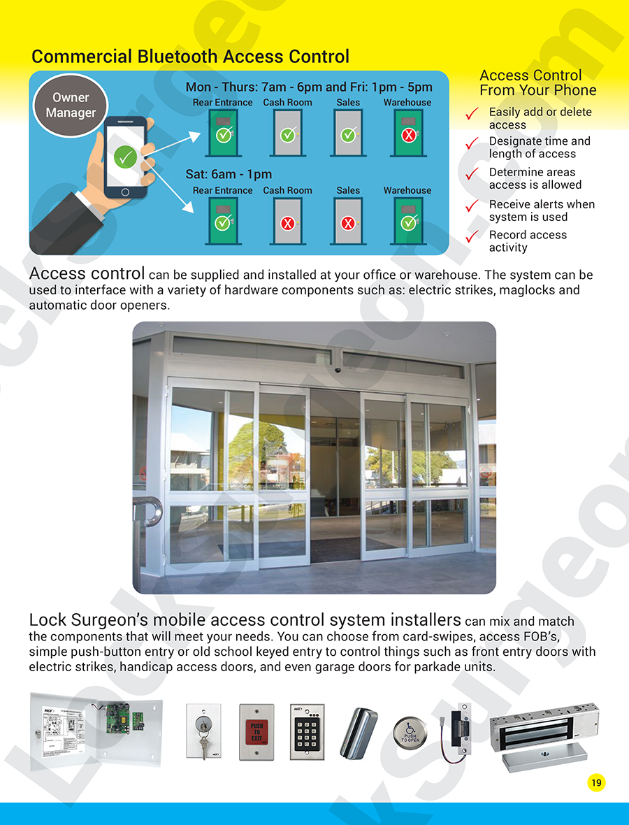 Commercial bluetooth access control supplied & installed at your office or warehouse by Lock Surgeon