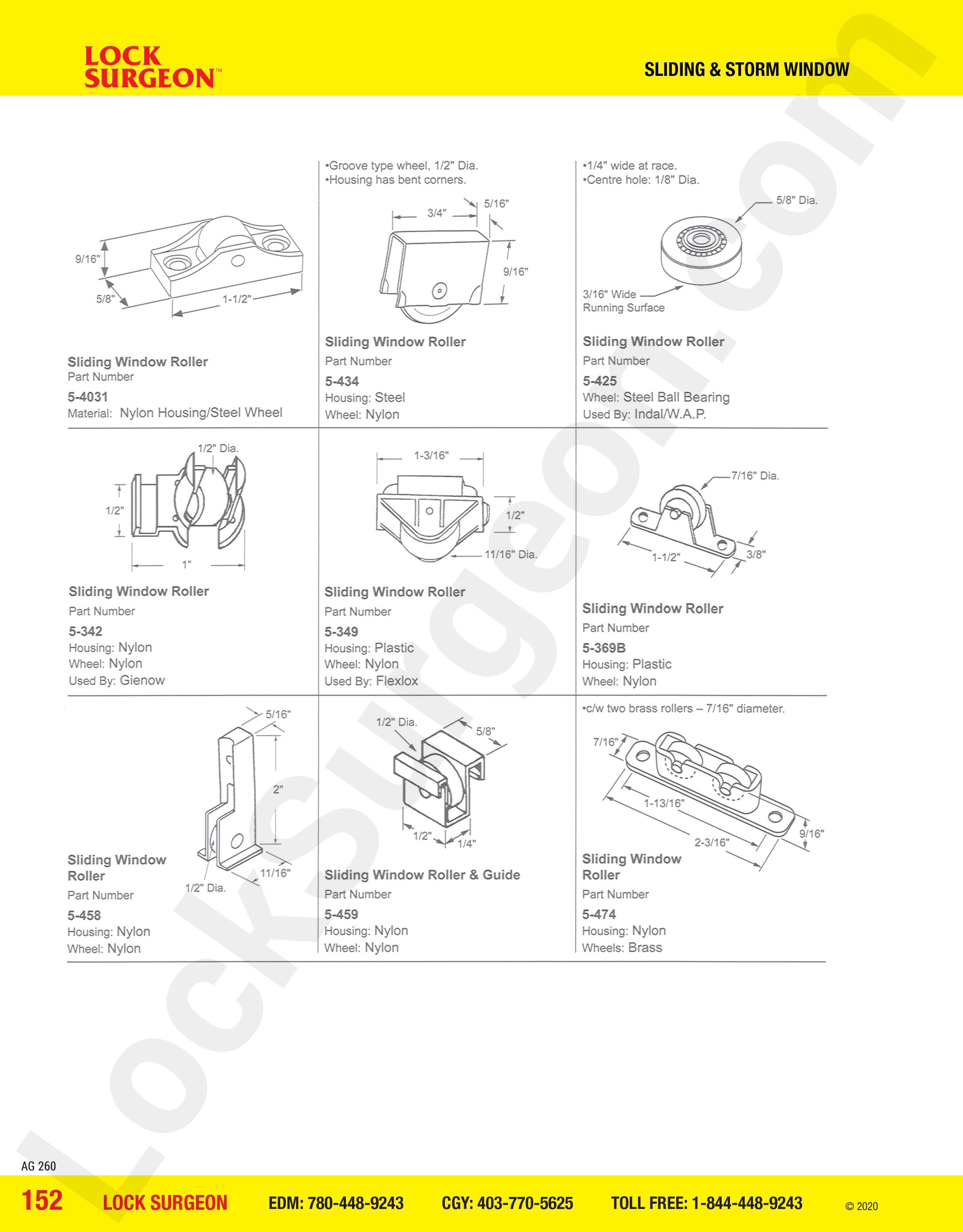 Fort Saskatchewan sliding nylon window roller housing/steel wheel Indal/W.A.P. sliding window roller