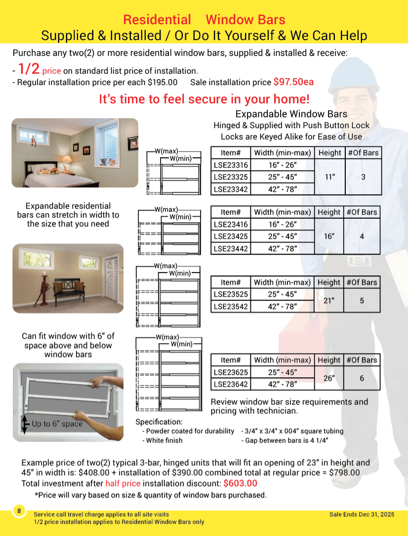 Residential window bar security expandable window bars.