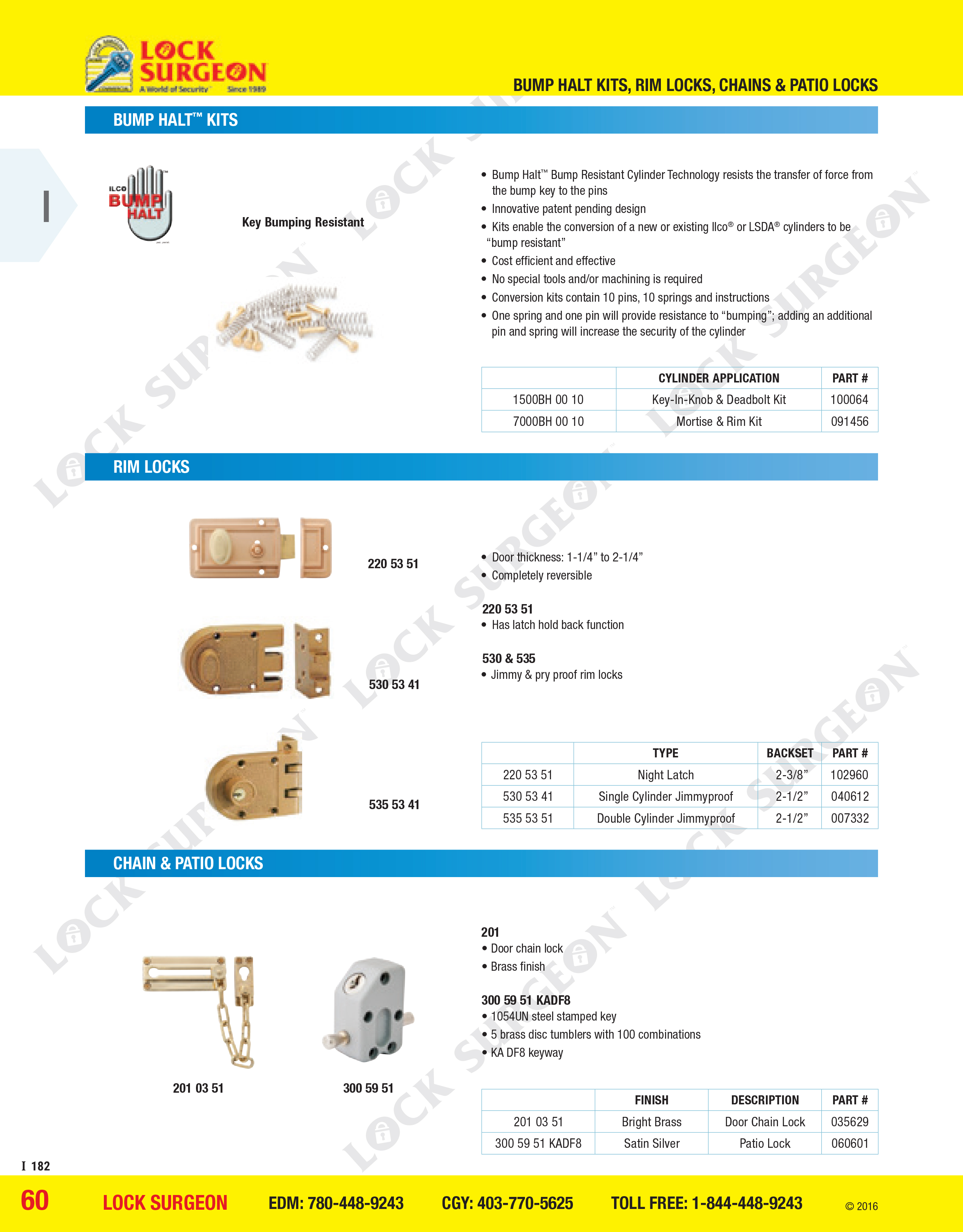 bump-halt kits rim locks chain and patio locks Acheson.