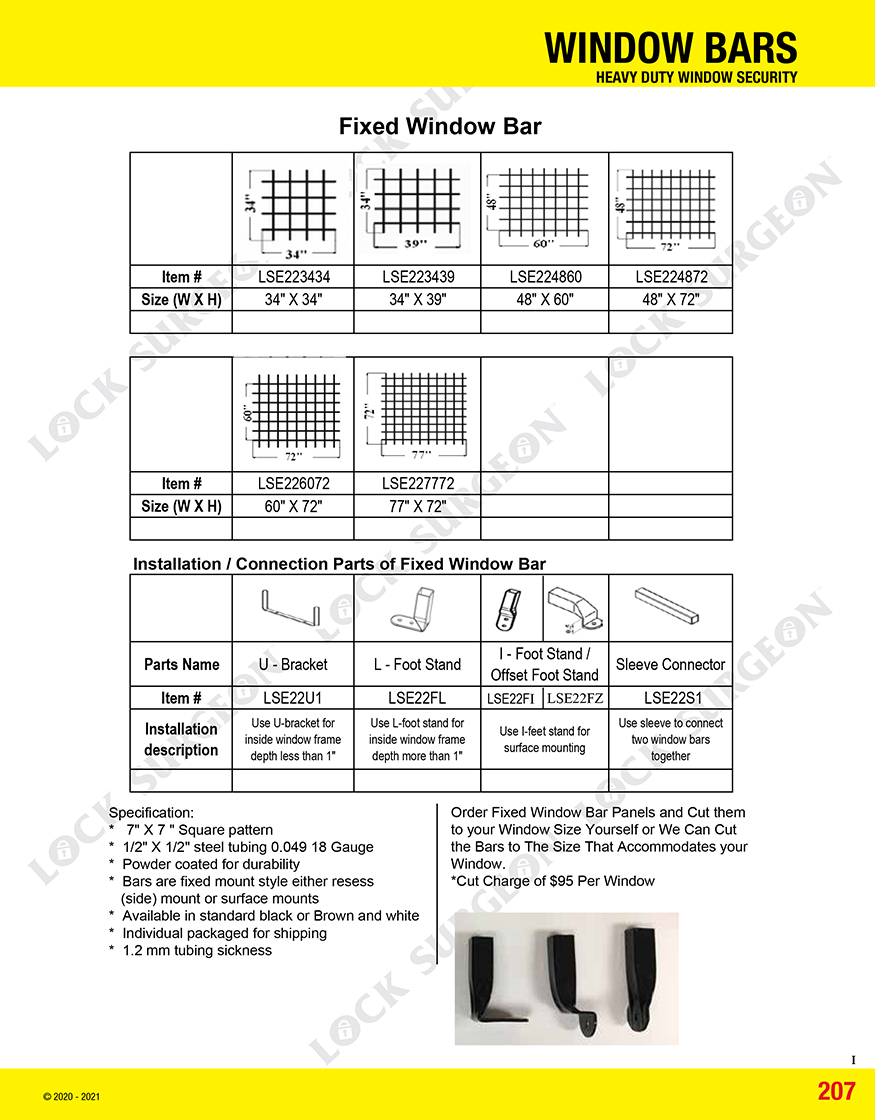 Cochrane fixed window bars.